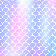 Holographic scale background with gradient mermaid.