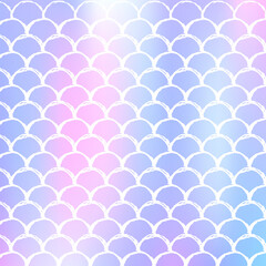 Holographic scale background with gradient mermaid.