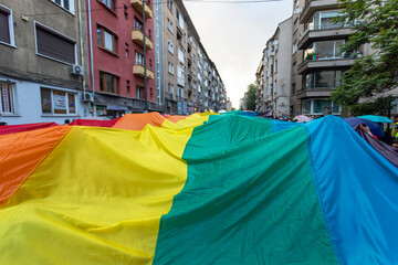 Sofia Pride. Parade, rainbow