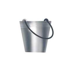 metal bucket on a white background, a separate item.