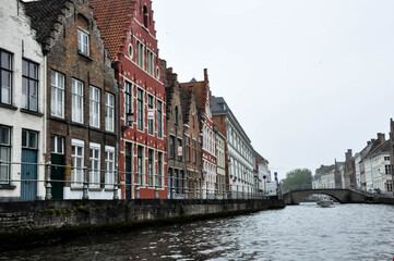 Fototapeta na wymiar Street canal on a gloomy day