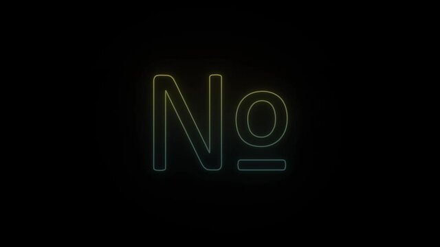 Glowing neon numero sign on black background. 4K video for your project.