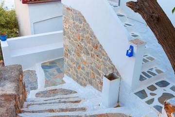 Steps in Hydra Island in Greece at Saronicos Gulf - 439314517