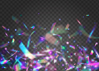 Bokeh Sparkles. Metal Carnaval Gradient. Transparent Glare. Party Design. Blue Laser Confetti. Fiesta Art. Glamour Foil. Glitch Effect. Violet Bokeh Sparkles