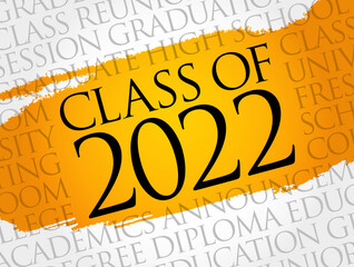 CLASS OF 2022 word cloud collage, education concept background