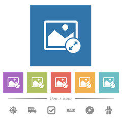 Resize image large flat white icons in square backgrounds