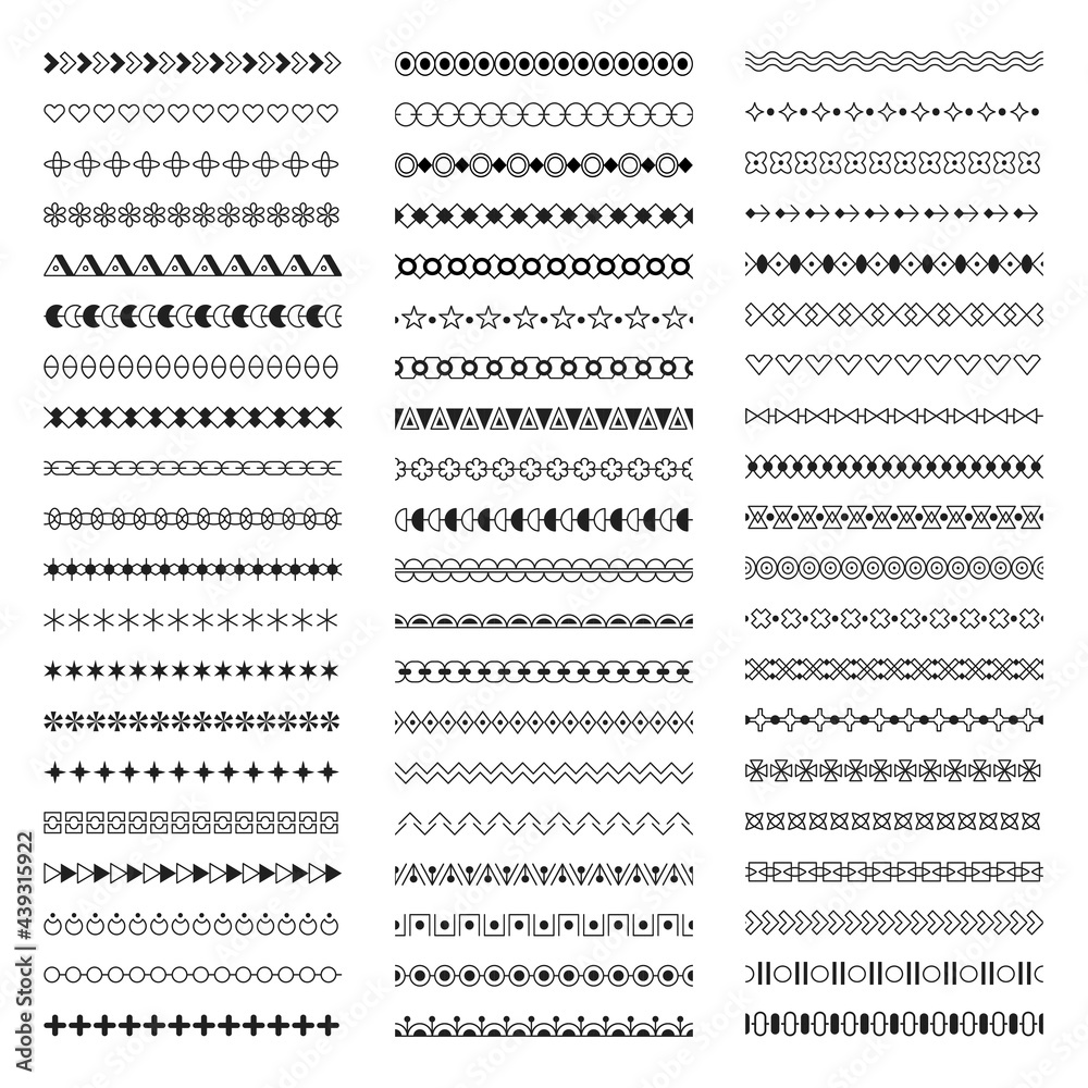 Poster borders and dividers. seamless graphical elements abstract geometrical shapes template for design pr