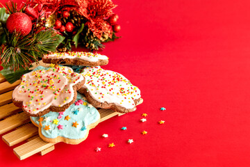 Biscuits with christmas decoration.