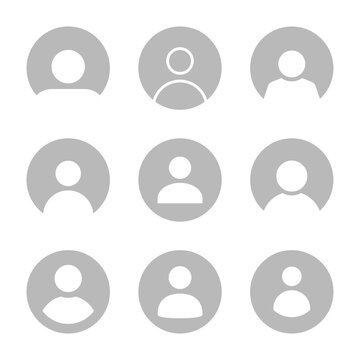 Default Avatar Profile Icon Set Collection. Social Media User Symbol Vector