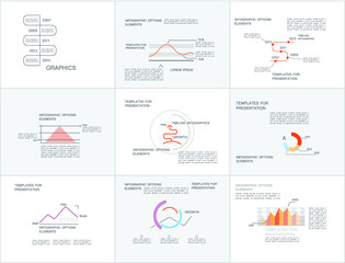 Templates for business reports, cover layout and infographics