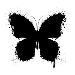Black grunge butterfly