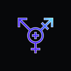 Androgynous blue gradient vector icon