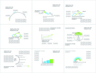 Templates for business reports, cover layout and infographics