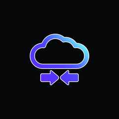 Arrows And Cloud blue gradient vector icon
