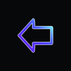 Arrow Pointing To Left Hand Drawn Outline blue gradient vector icon