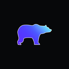 Bear Facing Right blue gradient vector icon
