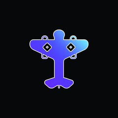 Aeroplane blue gradient vector icon
