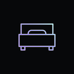 Bed blue gradient vector icon