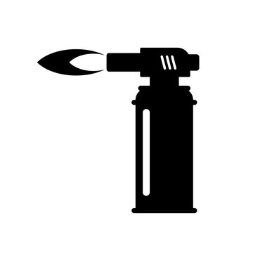 Blowtorch glyph icon. Clipart image isolated on white background