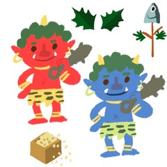 節分の赤鬼と青鬼