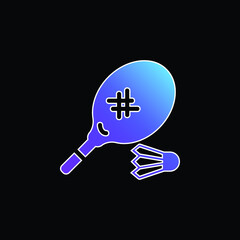 Badminton blue gradient vector icon