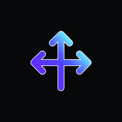 Arrows Group Pointing To Three Directions blue gradient vector icon