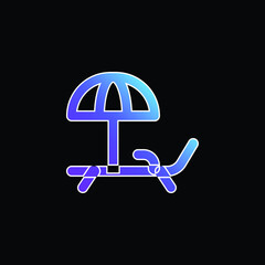 Beach Chair blue gradient vector icon