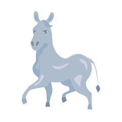 Fototapeta premium Cute donkey isolated on white transparent background.