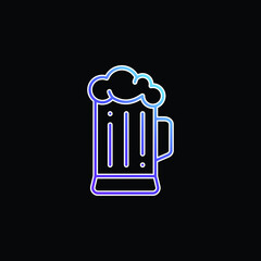 Beer blue gradient vector icon