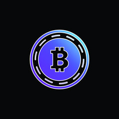 Bitcoin Coin blue gradient vector icon