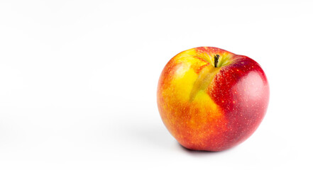 Red ripe apple. On white background. Isolated. Fruits.