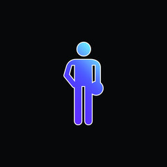 Bowling Silhouette blue gradient vector icon