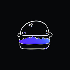 Bread blue gradient vector icon