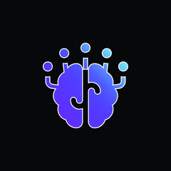 Brain blue gradient vector icon