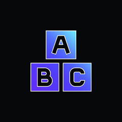 Abc Block blue gradient vector icon