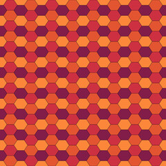 Seamless pattern. Hexagons ornament. Tiles background. Hexahedrons wallpaper. Ethnic motif. Geometrical backdrop. Digital paper. Web designing. Mosaic textile print. Vector artwork.