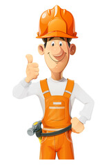 Builder. Working in helmet and overalls. - 439321341