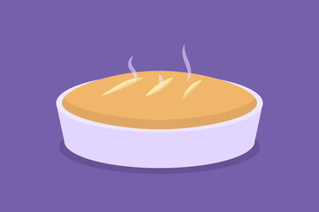 illustration of a cake or toast. pies. heavy meal. flat cartoon style. vector design