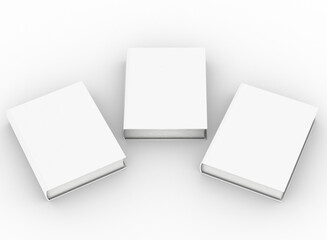 template empty book mockup set white background