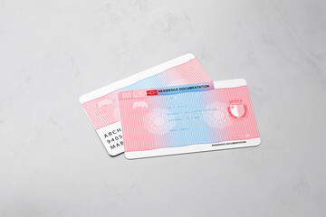 European permanent residence card on isolated white background
 - obrazy, fototapety, plakaty