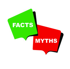 facts myths sign on white background