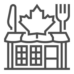 Canadian food, square line vector icon.