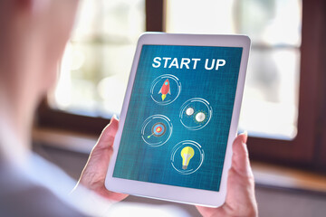 Start up concept on a tablet