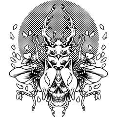 The Beetle Kitsune Japan Silhouette