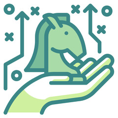 strategy green twotone line icon