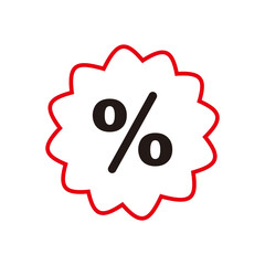 Discount, percentage vector icon illustration sign