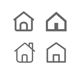 Home web icon set. House logo