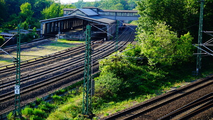 Fototapeta premium bahnhof mit schienen