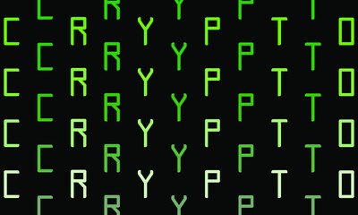 Crypto in green goes up to the moon on black background vector illustration. Upward trend, increase, binary code for tech, finance, business, social media channel, web banner, poster, cover, thumbnail