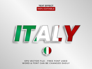 Italy text effect style. Editable text effect vector illustration.